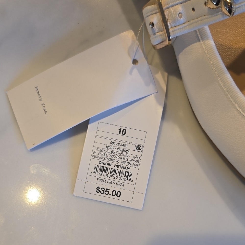 a new day Ivory Mary Jane Flats with Jeweled Strap - Picture 2 of 3